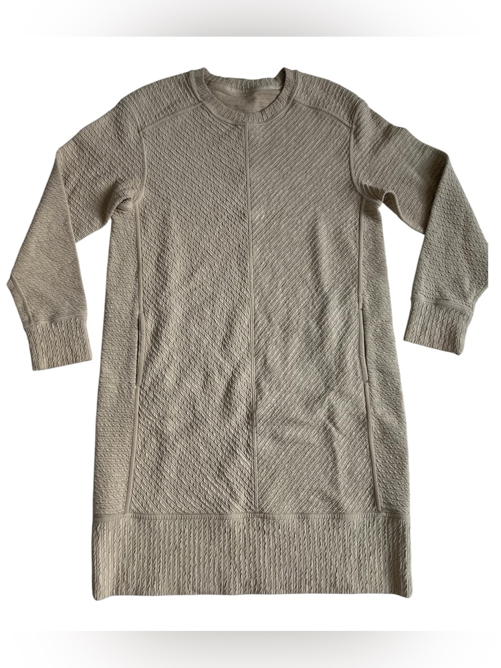 lululemon athletica on repeat Textured Long-Sleeve Dress in Beige